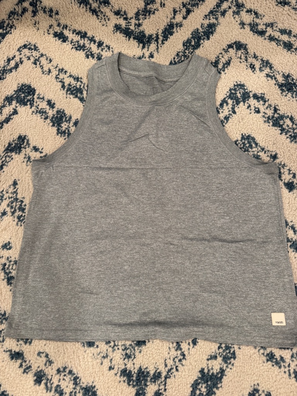 VUORI High Neck Tank Top in Grey